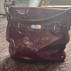 Coach patent leather look Maroon Shoulder Bag